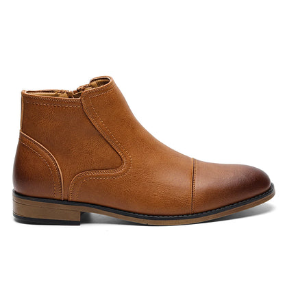 Modieuze Leren Enkellaarsjess voor Mannen | Comfortabele Casual Boots | Duurzaam Design