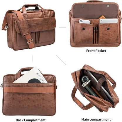 Handgemaakte Vintage Leren Laptoptas Heren | Business Messenger Bag | Satchel 15"