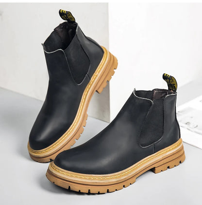 Hoge Winter Chelsea Boots voor Heren | Warme Leren Enkellaarsjes | British Style