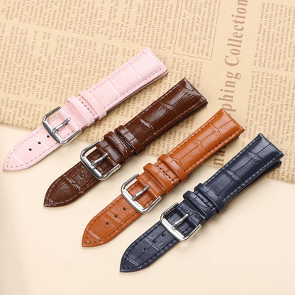 Bamboo & Crocodile Leren Watch Band | 18mm-24mm Luxe Heren Horlogeband